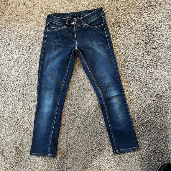 ISABEL MARANT Cropped Low Rise Blue Denim Jeans - EUC - Size 1 = US 4 - Picture 1 of 9